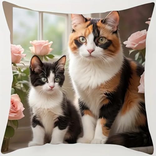 ANSIWEIGO DIY Knüpfset Katze 43x43 cm - Komplettset für Knüpfkissen mit Katzenmotiv | Latch Hook Geschenk Basteln Anfängerfreundlich-5 von ANSIWEIGO