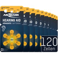 ANSMANN Hörgerätebatterien Typ 10 gelb PR70 P10 ZL4, 120 Stück, German Quality von Ansmann