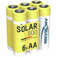 Ansmann - Akku aa Mignon 800mAh 1,2V NiMH für Solarlampen 6 Stk. wiederaufladbar Ansmann - Akku aa Mignon 800mAh 1,2V NiMH für Solarlampen 6 Stk. wiederaufladbar von Ansmann