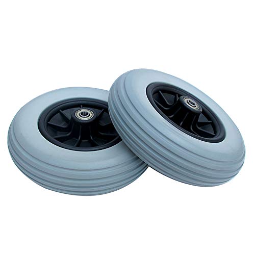 ANSNOW 7-Zoll-Pu-Rollstuhlrad Mit Dickem Nylonnabendurchmesser 17 Cm, Reifenbreite 4,4 Cm, Lagerbohrungsdurchmesser: 8 Mm von ANSNOW