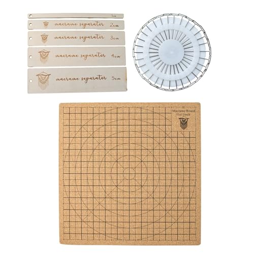 ANSO Makramee-Brett mit Stecknadeln, Doppelseitiges Makramee-Projektbrett mit Gittern, Handgefertigtes 12-Flechtbrett mit Anleitung ANSO Makramee-Brett mit Stecknadeln, Doppelseitiges Makramee-Projektbrett mit Gittern, Handgefertigtes 12-Flechtbrett mit Anleitung von ANSO