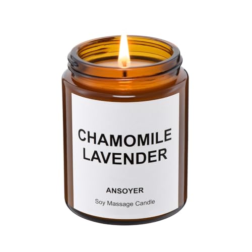 ANSOYER Massagekerze, feuchtigkeitsspendend und nahrhaft für Home SPA (Kamille-Lavendel) von ANSOYER