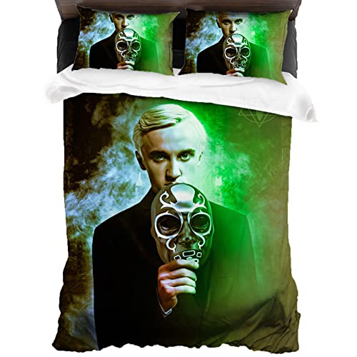 ANSSON Draco Malfoy Kinder Bettwäsche 135x200cm,Harry Weiche Bettbezug + 2 Kissenbezug 80x80,Potter Mikrofaser Bettwäsche-Sets (135x200cm+80x80cmx2, Draco3) von ANSSON