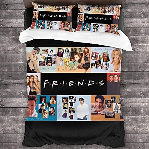 ANSSON Friends Bettwäsche 155x220cm + 80x80 Kissenbezug Central Perk Mikrofaser Fanartikel Friends Bettbezug Deutsche Größe (Single 155x220, Friends2) von ANSSON