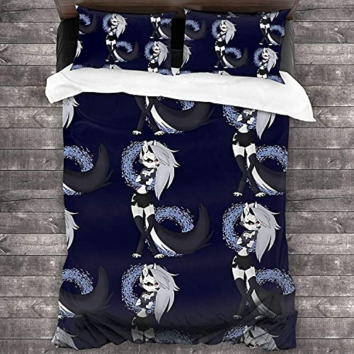 ANSSON Helluva Boss Kinder Bettwäsche 135x200cm Bettbezüg und 2 Kissenbezug,Schlafzimmer dekorative Bettwäsche Set Anime Merch (Single 135x200, Helluva3) von ANSSON