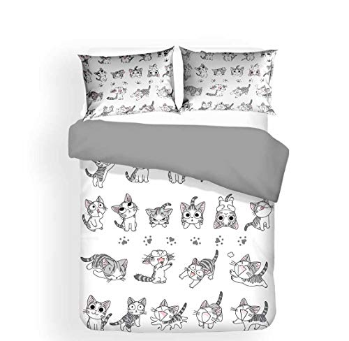 Kinder Bettwäsche Chi's Sweet Home Karikatur Bettbezüge Mit Reißverschluss,Pflegeleicht Mikrofaser Bettwäsche-Sets Chi Kissenbezug (135x200cm+80x80cmx2, Chi1) von ANSSON