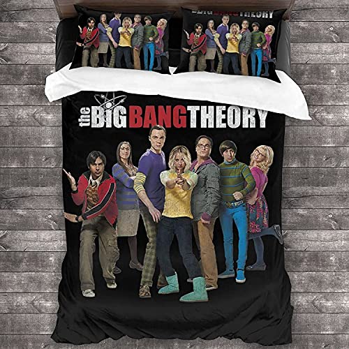 ANSSON The Big Bang Theory Bettwäsche 200x200cm Set + 2 Kissenbezug Sheldon Leonard Bettbezug Mikrofaser Bettdecken Bezug für Erwachsene (200x200cm+80x80cmx2, Sheldon2) von ANSSON
