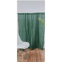 Olivgrün Gewaschener Baumwollvorhang/2 Panel Handgemachte Boho Vorhänge Smaragdgrüner Baumwollfenster Balkon Vorhang Duschvorhang Individueller von ANTARMANA