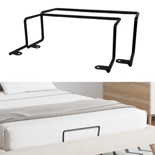 ANTEISI Schwarzer Z-förmiger Metall-Matratzenhalter für Bettgestell, 28,9 x 18,9 x 9,9 cm, rutschfeste Haltestange, um ein Verrutschen der Matratze zu verhindern, Stahl-Bettgestell-Stabilisator von ANTEISI