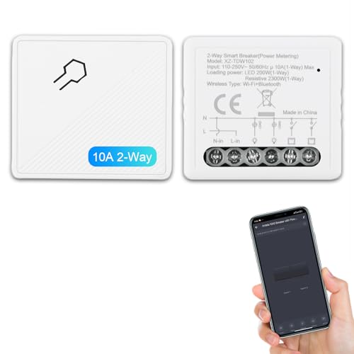 ANTELA Smart Relais Schalter WLAN und Bluetooth 2 Kanäle 10A, Kompatibel mit Alexa Google Home, Smart Life APP, Kein Hub erforderlich,2PC von ANTELA