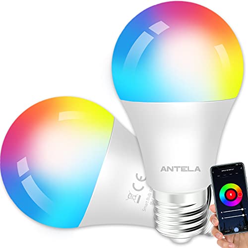 ANTELA Smarte WLAN Alexa Glühbirne E27 LED RGB Dimmbare Birne, Kompatibel Google Home, Smart Life APP, 2PCs ANTELA Smarte WLAN Alexa Glühbirne E27 LED RGB Dimmbare Birne, Kompatibel Google Home, Smart Life APP, 2PCs von ANTELA