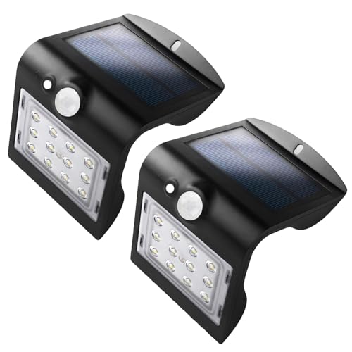 ANTELA Solarlampen für Außen mit Bewegungsmelder 120° 3 Modi Solarleuchten Lampe Outdoor Wasserdichte Wandleuchte für Garten, Haustüren, Garage, 2PCs von ANTELA
