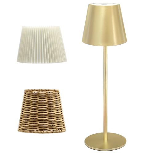 Tischlampe LED Kabellos Goldene Dimmbare Tischleuchte Innen-Außen-Ambientebeleuchtung ANTELA 3000K/4000K/5000K,1PC von ANTELA