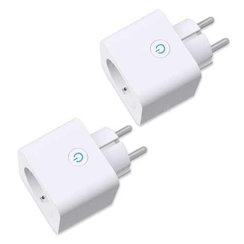ANTELA WLAN Smart Steckdose Alexa 16A Stromverbrauch Messen kompatibel mit Google Assistant, Sprachsteuerung, Kinderschutz, APP Fernsteuerung, 2,4GHz, 3680W, 2 PCs von ANTELA