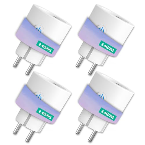 ANTELA WLAN Smart Steckdose Alexa 2,4/5GHz, mit Strommessung kompatibel mit Google Home, Smart Life APP, 4PCs von ANTELA