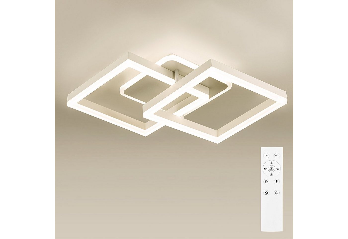ANTEN Deckenleuchte 40W LED Deckenlampe Design Dimmbar Wohnzimmer Pendelleuchte Küche, Lamp mit Fernbedienung von ANTEN