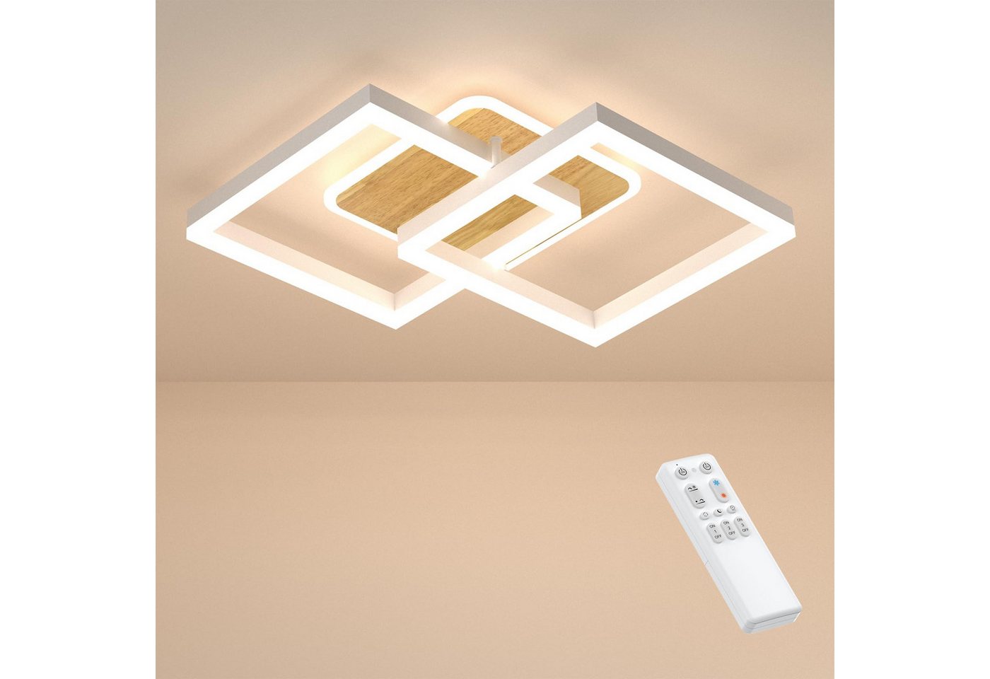 ANTEN Deckenleuchte LED Decken-Lampe Dimmbar Wohnzimmer Flurlamp mit Fernbedienung 40W, Wohnzimmer Esszimmerlamp von ANTEN