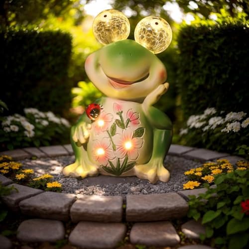 Solar Gartenfiguren Frosch Gartendeko für Draußen, Solarlampen für außen Garten Solar Gartenfiguren Frosch Gartendeko für Draußen, Solarlampen für außen Garten von ANTEROOF