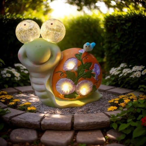 Solar Gartenfiguren Schnecke Gartendeko für Draußen, Solarlampen für außen Garten Solar Gartenfiguren Schnecke Gartendeko für Draußen, Solarlampen für außen Garten von ANTEROOF