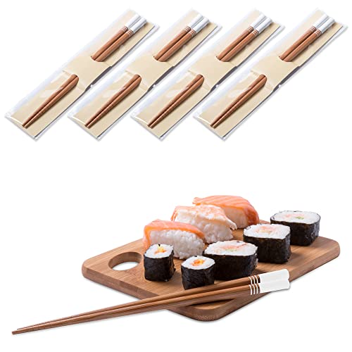 Antevia – Set mit 4 Paar japanischen Essstäbchen aus Holz + Geschenketui | mehr als 10 Modelle | traditionell asiatisch wiederverwendbar | Farbe: Beige und Weiß (Nesty Weiß) von ANTEVIA Matériaux