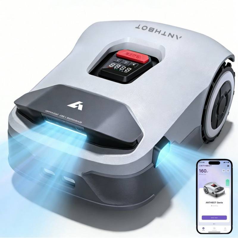 ANTHBOT Rasenmähroboter Genie3000 - Automatischer Mähroboter, 10000 mAh Akku, bis 3600 m² Rasenfläche, (Ohne Begrenzungskabel •, RTK+4-Kamera Vision • KI-Hindernisvermeidung • Kantenschneiden), Max.30 Mehrzonen-Management, 4G/WiFi/Bluetooth von ANTHBOT