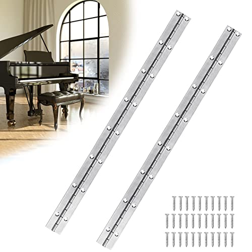 ANTHYTA 2 Stück Stangenscharnier Anschweißband Piano Scharnier Klavierband Kabinenscharnier Schwerlast Möbelscharnier Metall Schneidbar Scharnier Türscharnier Stangenscharnier für Klaviere 25 * 375mm von ANTHYTA