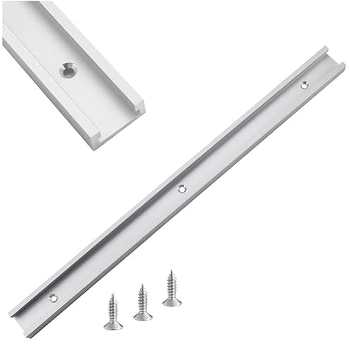 ANTHYTA T-Track 400 * 30mm T Nut Schiene Gehrungsschiene T-Nutenschiene Führungsschiene T-Slot Aluminiumlegierung T-Spur mit 4 Schrauben Spannvorrichtung Schlitz für Tischsäge Router Holzbearbeitung von ANTHYTA