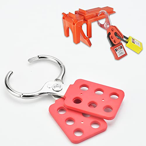 ANTHYTA Verriegelungshaspe Lockout Haspe Sicherheitsschloss Lock Out Haspe Aluminium Lockout Hasp 6 Löchern Haspen Lock locking hasp zur Arbeitssicherheit Haspe für Schatzkiste Schatzsuche 125 * 49mm von ANTHYTA