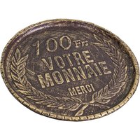 Antic Line Créations - Dekorative Gusseisenplatte Rendering Münze von ANTIC LINE CRÉATIONS