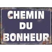 Antic Line Créations - Retro-Schild aus Metall Chemin du bonheur von ANTIC LINE CRÉATIONS