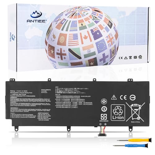 ANTIEE 50Wh C41N1805 Laptop Akku Kompatibel mit ASUS ROG Zephyrus S GX531GM GX531GS GX531GX PC 4ICP4/72/75 0B200-03020000 15.4V 3160mAh von ANTIEE