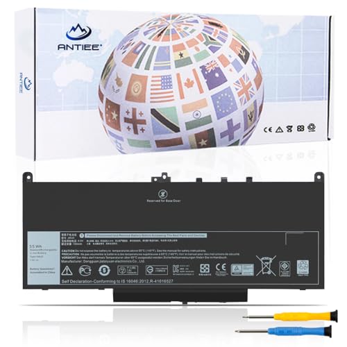 ANTIEE J60J5 Laptop Akku Kompatibel mit Dell Latitude E7270 E7470 Series Notebook R1V85 451-BBSX 451-BBSY 451-BBSU 242WD 1W2Y2 MC34Y GG4FM WYWJ2 7.6V 55WH von ANTIEE