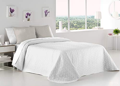 ANTILO TEXTIL Tagesdecke, Weiß, Übergangszeit, Tagesdecke, Moderne Tagesdecke, für 180 cm Bett von ANTILO TEXTIL