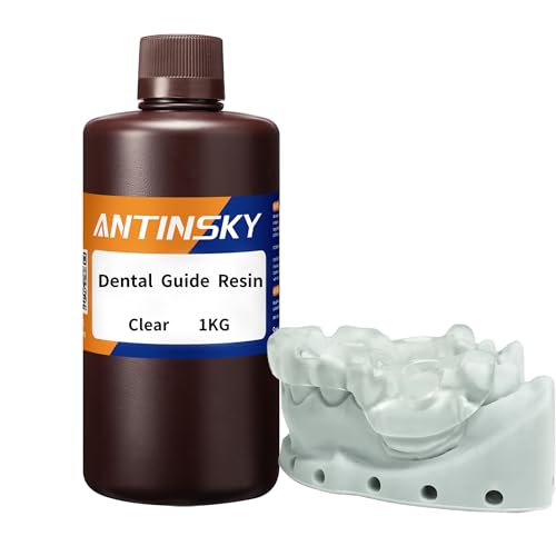 Antinsky Dental Guide Resin für DLP LCD 3D Drucker UV Härtung 405nm für Sterilisation Bei Hohen Temperaturen Geruchsarm Bohren Gewindeschneiden Hohe Präzision Klar 1KG von Antinsky