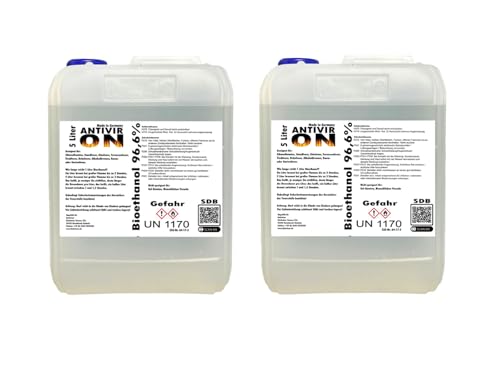 Bioethanol 10L 96.6% Kaminethanol hochrein vollvergällt Alkohol Kamin Premium Ethanol Bioethanol 10L 96.6% Kaminethanol hochrein vollvergällt Alkohol Kamin Premium Ethanol von ANTIVIR ON
