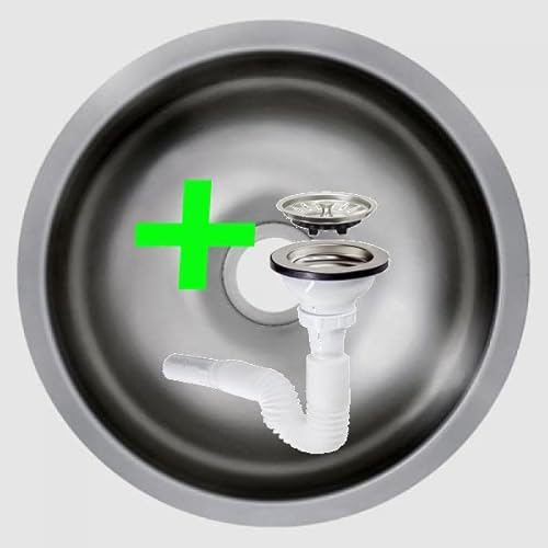 Edelstahl-Einbauspüle K30 Durchmesser Küchenspüle Rundes Spülbecken Rundspüle Spüle rund von ANTIVIR ON