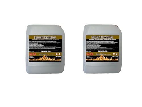 Antiviron Bioethanol 96,6% Premium 10 Liter (2x5 Liter) Ethanol für Tischkamin, Kamin & Gartendeko für Draußen - Rauch- und Rußfrei aus Mais von ANTIVIR ON