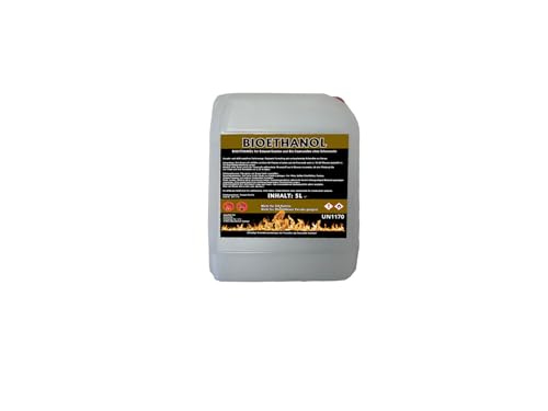 Antiviron Bioethanol 96,6% Premium 1Liter bis 30Liter Ethanol für Tischkamin, Kamin & Gartendeko für Draußen - Rauch- und Rußfrei aus Mais (Bioethanol, 1 x 5Liter) von ANTIVIRON