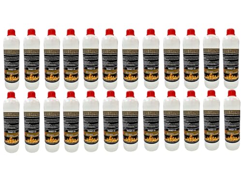 Antiviron Bioethanol 96,6% Premium - Ethanol für Tischkamin, Kamin & Gartendeko für Draußen - Rauch- und Rußfrei aus Mais (Bioethanol, 24 x 1 Liter) von ANTIVIR ON
