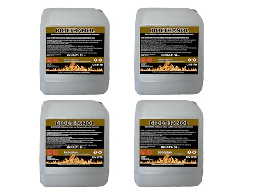 Antiviron Bioethanol 96,6% Premium 6 x 5 L - Ethanol für Tischkamin, Kamin & Gartendeko für Draußen - Rauch- und Rußfrei aus Mais (Bioethanol, 4 x 5 Liter) von ANTIVIRON