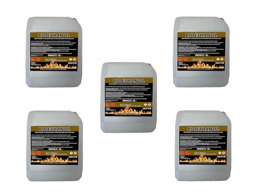 Antiviron Bioethanol 96,6% Premium 6 x 5 L - Ethanol für Tischkamin, Kamin & Gartendeko für Draußen - Rauch- und Rußfrei aus Mais (Bioethanol, 5 x 5 Liter) von ANTIVIR ON