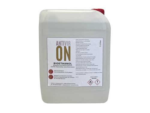 Bioethanol 5L 96.6% Kaminethanol hochrein vollvergällt Alkohol Kamin Premium Ethanol Antiviron von ANTIVIRON