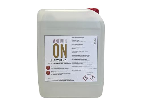 Bioethanol 5L 96.6% Kaminethanol hochrein vollvergällt Alkohol Kamin Premium Ethanol Antiviron Bioethanol 5L 96.6% Kaminethanol hochrein vollvergällt Alkohol Kamin Premium Ethanol Antiviron von ANTIVIR ON