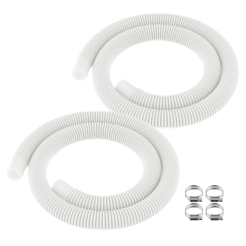 Schwimmbadschlauch Poolschlauch Ø 32mm - für Intex oberirdische Pools Zubehör Poolpumpe Ersatzschlauch, Poolfilter Ersatzschlauch 59" x 1.25" mit 4 Klammern - 2St von ANTOBLE