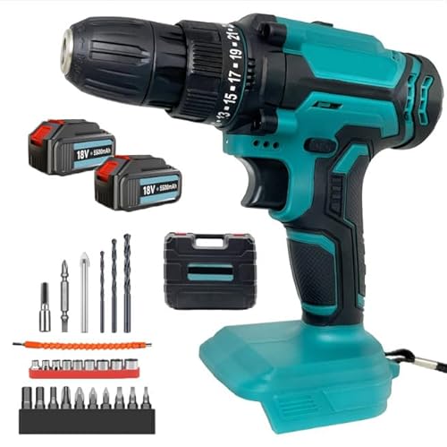 ANUPTTA Akku Schlagschrauber, kompatibel mit Makita 21v mit 2x5500mAh Akkus, Brushless Drehmoment 420Nm Elektrowerkzeug, Akkuschrauber Bohrschrauber Mit 26PCS Bohrer für Haus und Garten DIY ANUPTTA Akku Schlagschrauber, kompatibel mit Makita 21v mit 2x5500mAh Akkus, Brushless Drehmoment 420Nm Elektrowerkzeug, Akkuschrauber Bohrschrauber Mit 26PCS Bohrer für Haus und Garten DIY von ANUPTTA