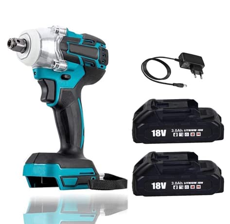 ANUPTTA Schlagschrauber, Ersetzen für Makita 18v mit 2x3000mAh Akku und Ladegerät, 1/2" Brushless Cordless Drehmoment 350Nm mit LED-Licht Elektrowerkzeug von ANUPTTA