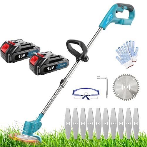 Akku-Rasentrimmer, Ersatz für Makita 18V DUR181Z, kompatibel mit Makita BL1830B Akku, mit 2x3000mAh Akku und Ladegerät,Verstellbarer Teleskop-Führungsholm, zum Gärten, Wiesen Trimmen Akku-Rasentrimmer, Ersatz für Makita 18V DUR181Z, kompatibel mit Makita BL1830B Akku, mit 2x3000mAh Akku und Ladegerät,Verstellbarer Teleskop-Führungsholm, zum Gärten, Wiesen Trimmen von ANUPTTA