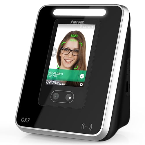 ANVIZ Zeituhren für Mitarbeiter und kleine Unternehmen – CX7 biometrische Uhr EIN- und ausgehende Maschine – Gesicht + RFID + Pin Punching in einem, Unterstützung Türzugang, mit professioneller von ANVIZ