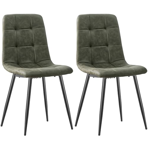 ANVOFONG Esszimmerstühle 2er Set,küchenstühle mit Metallfuß,für Stühle Esszimmer, Wohnzimmer, Küche, Schlafzimmer und Empfangsraum-Grün von ANVOFONG