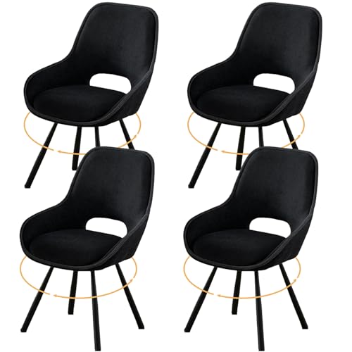 ANVOFONG Esszimmerstühle 4er Set,180° Drehstuhl,Stühle Esszimmer mit Armlehnen Rückenlehne,Esszimmer Wohnzimmer Stuhl,Dickes Schaumstoff-Kissen Polsterstuhl,dunkelgrau ANVOFONG Esszimmerstühle 4er Set,180° Drehstuhl,Stühle Esszimmer mit Armlehnen Rückenlehne,Esszimmer Wohnzimmer Stuhl,Dickes Schaumstoff-Kissen Polsterstuhl,dunkelgrau von ANVOFONG
